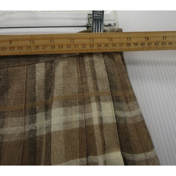 VINTAGE Pendleton Skirt 12 Petites Pleated Wool A-Line Plaid 70s 80s - Picture 3 of 7